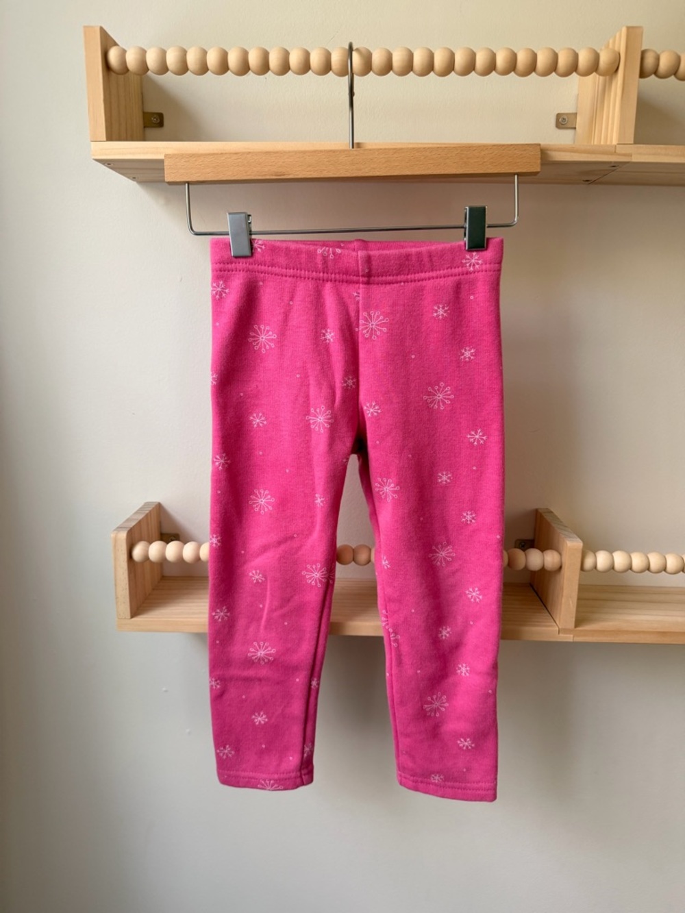 Carter's Bright Pink Snowflake Print Fleece Leggings
